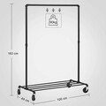 Suport mobil pentru umerase, Vasagle, 100x49x163 cm, max 90 kg, otel, negru