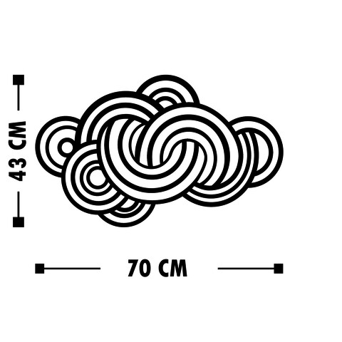 Decoratiune de perete, Geometrical 3, Tanelorn, 70x43 cm, metal