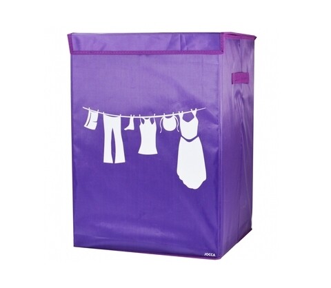 Cos pentru rufe pliabil Purple, 35 x 35 x 50 cm (60 L), poliester, mov