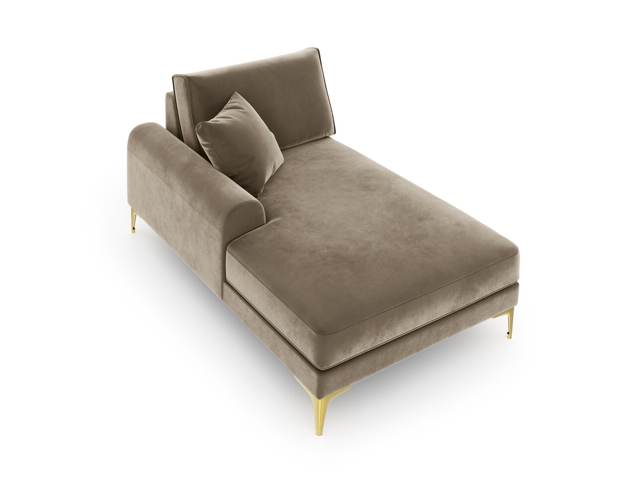 Sezlong living stanga, Madara, Mazzini Sofas, gold legs, 102x182x90 cm, catifea, bej - 1 | YEO