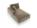 Sezlong living stanga, Madara, Mazzini Sofas, gold legs, 102x182x90 cm, catifea, bej