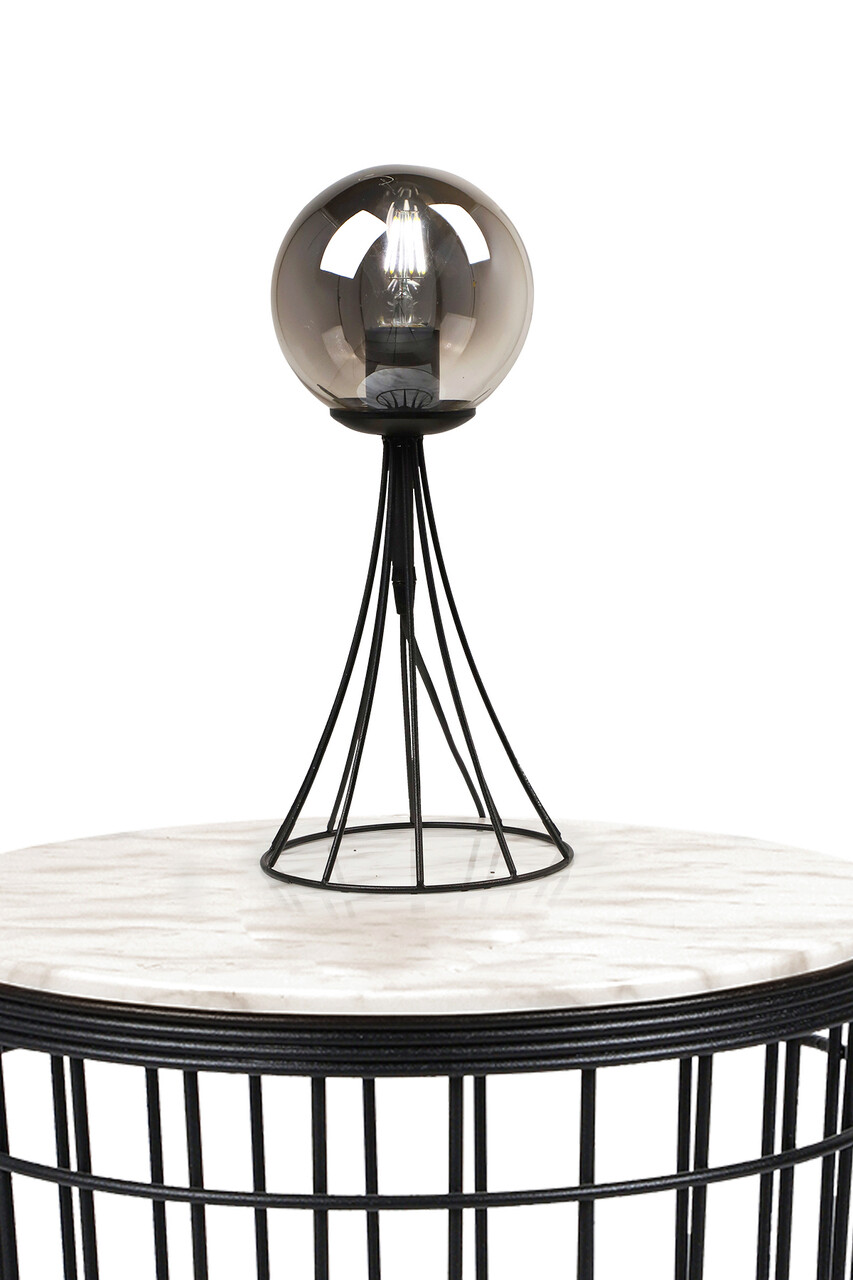 Lampa de masa, Squid Lighting, Sarmal, 20 x 20 x 40 cm, negru