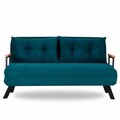 Canapea extensibilă cu 2 locuri, Futon, 859FTN1276, Metal , Verde petrol