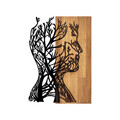 Decoratiune de perete, Tree Man, 50% lemn/50% metal, Dimensiune: 43 x 3 x 58 cm, Nuc negru