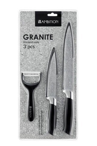 Set 2 cutite si curatator legume Granite, Ambition, inox