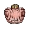 Vaza Pink Gold, InArt, 15.5 x 13 cm, sticla, roz/auriu