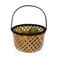 Cos pentru fructe Bamboo, Versa, 28.5 x 28.5 x 35 cm, lemn de brad, negru