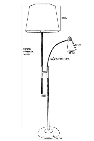 Lampadar, Luin, 534LUN4274, Metal, Roșu / Cupru