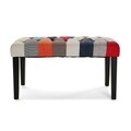 Bancheta, Versa, Pie Cama Philippe, 80 x 40 x 45 cm, lemn/poliester, multicolor