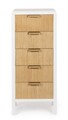 Comoda Charley, Bizzotto, 40 x 30 x 92 cm, MDF/paulownia/pin/otel, alb/natural