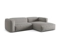 Coltar modular dreapta 2 locuri, Martina-169, Micadoni Home, 283x176x75 cm, tesatura structurata catifelata, gri deschis