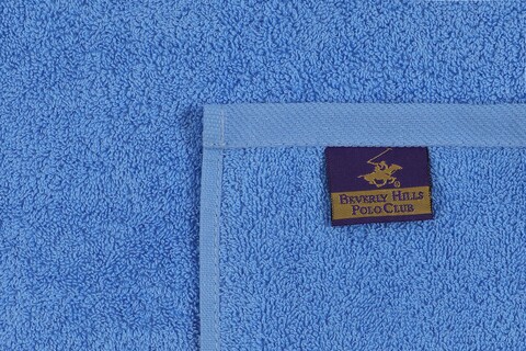 Set 4 prosoape 408, Beverly Hills Polo Club, 50x90 cm, bumbac, albastru/alb