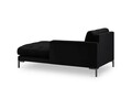 Sezlong living dreapta 1 loc, Mamaia, Micadoni Home, BL, 185x102x75 cm, catifea, negru