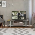 Comoda TV, Homitis, Zitano Tv Stand, 160x37.5x35 cm, Mocha deschis / alb