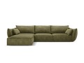 Coltar stanga 4 locuri, Kaelle, Micadoni Home, BL, 308x171x85 cm, poliester chenille, verde