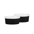 Set 2 vase de copt Tineo, Homla, 9 cm, ceramica, negru/alb