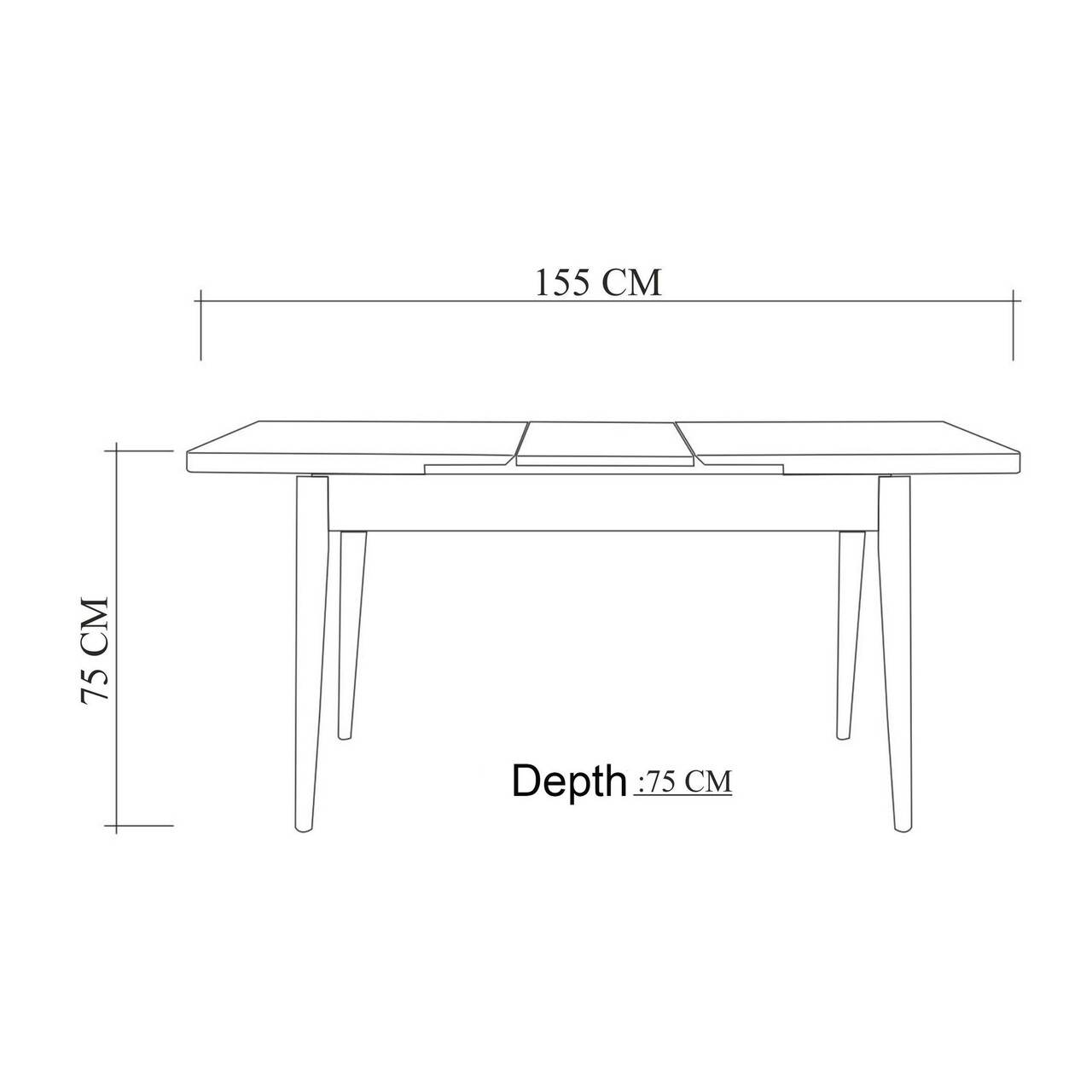 Masa dining extensibila, Vella, Santiago 869VEL5224, 120 x 75 x 75 cm, pal melaminat, alb/pin - 1 | YEO