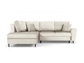 Coltar extensibil stanga 5 locuri, Moghan, Micadoni Home, BL, 243x194x88 cm, catifea, bej deschis