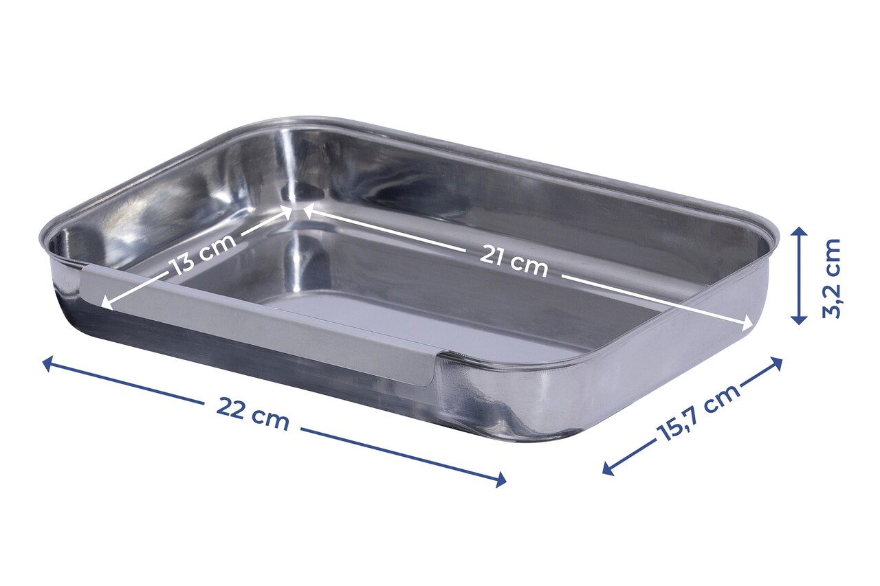 Set 3 tavi Maximex, Batter, 22x15.7x3.2 cm, inox, argintiu