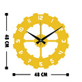 Ceas de perete, Metal Wall Clock 4, Metal, Dimensiune: 48 x 48 cm, Auriu