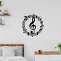 Decoratiune de perete, Musical 2, Metal, Dimensiune: 63 x 70 cm, Negru