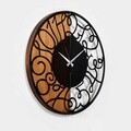 Ceas de perete, Wooden Clock, Lemn/metal, ø56 cm, Nuc / Negru