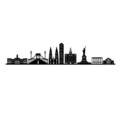 Decoratiune de perete, New York Skyline, Metal, Dimensiune: 120x24 cm, Negru