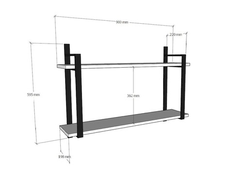 Raft de perete, Asse Home, Abat, 90x60x22 cm, PAL , Alb