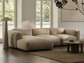 Coltar modular dreapta 2 locuri, Martina-120, Micadoni Home, 285x176x75 cm, catifea, bej deschis