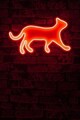 Decoratiune luminoasa LED, Kitty the Cat,  Benzi flexibile de neon, DC 12 V, Rosu