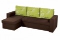 Coltar extensibil reversibil Oslo Dark Chocolate Jasmine Flower, cu lada de depozitare, 247x148x78 cm