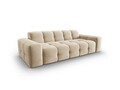 Canapea 3 locuri, Kendal, Micadoni Home, BL, 222x103x79 cm, catifea, bej deschis