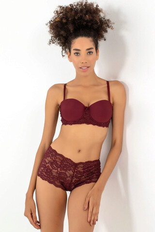 Set lenjerie intima sutien si chiloti, 999MRE1604 - 90, Miorre, 90% poliamida/10% elastan, Rosu claret