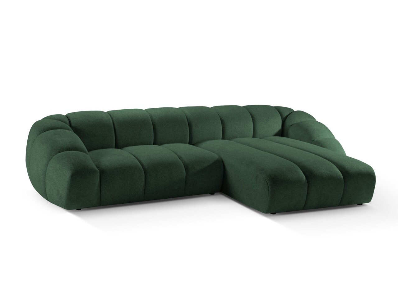 Coltar dreapta 4 locuri, Diana-192, Micadoni Home, 334x182x72 cm, catifea structurata, verde - 1 | YEO