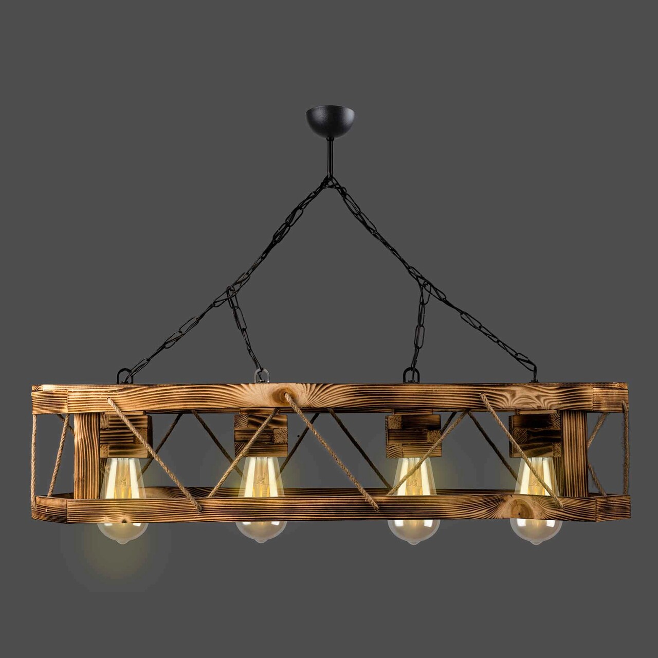 Candelabru, Squid Lighting, Cabin, 95 x 27 x 69 cm, lemn, maro