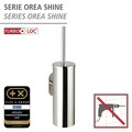 Perie pentru toaleta cu suport Orea, Wenko, 9x12.5x39 cm, inox, argintiu lucios