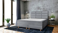 Pat matrimonial, Stockholm, Harmony E, 180x200 cm, saltea tip Pocket, topper memory, Gri