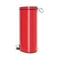 Cos de gunoi cu pedala, Brabantia, Flatback, 40 L, inox, rosu