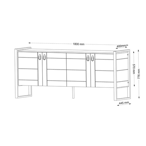 Bufet inferior Lost, Tera Home, 180x44.5x77.6 cm, maro