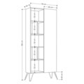 Corp biblioteca, Decortie, Jedda Bookcase, 79x190x32 cm, Stejar alb