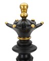 Statueta decorativa / Piesa de sah Regina, Black Queen, Mauro Ferretti, Ø12 x 37 cm, polirasina, negru/auriu