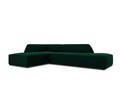 Coltar stanga 4 locuri, Ruby, Micadoni Home, BL, fara cotiera, 273x180x69 cm, catifea, verde bottle