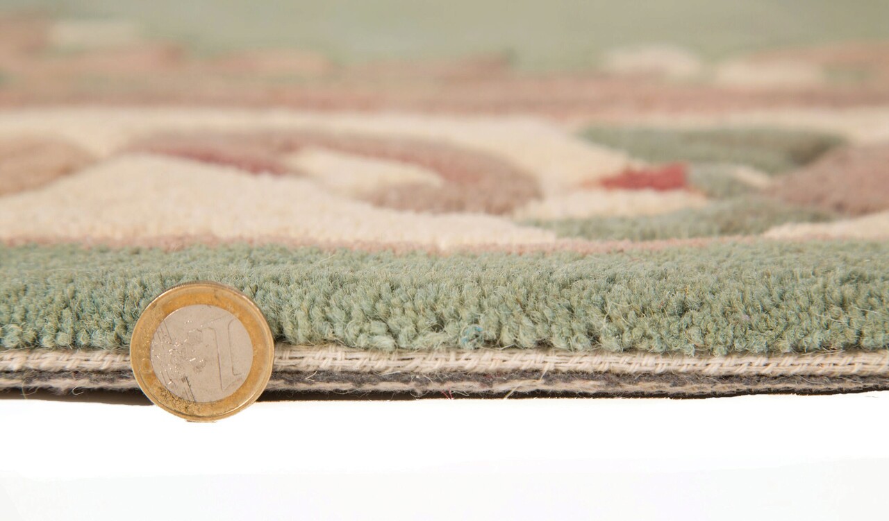 Covor Aubusson Green, Flair Rugs, D120 cm, lana, verde