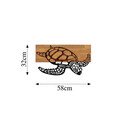 Decoratiune de perete, Caretta Caretta , 50% lemn/50% metal, Dimensiune: 58 x 3 x 32 cm, Nuc negru