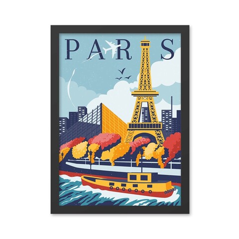 Tablou decorativ, Paris 4 (55 x 75), MDF , Polistiren, Multicolor