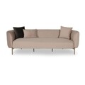 Canapea fixa Macaroon, Ndesign, 4 locuri, 248x82x70 cm, lemn, crem