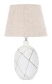 Lampa de masa, Lines, Mauro Ferretti, 1 x E27, 40W, Ø35 x 60 cm, polirasina/fier/textil, alb antic/maro