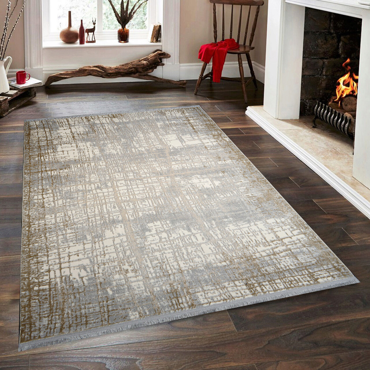 Covor de hol, Notta 1106 , 100x150 cm, 60% polipropilena/40% poliester, Gri / Bej / Crem