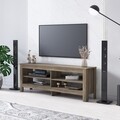 Comoda TV, Minima, Cologno, 150 x 35 x 55 cm, pal melaminat, nuc