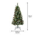 Brad de Craciun Ipswich Pine Snowy, Decoris, 626 varfuri 98x180 cm, verde